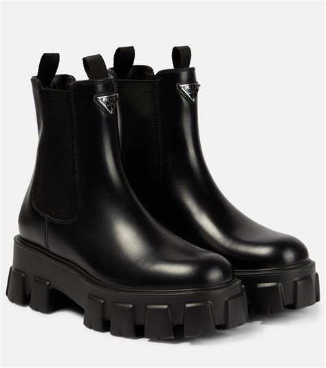 prada burnished leather chelsea boots|Prada Chelsea monolith boots.